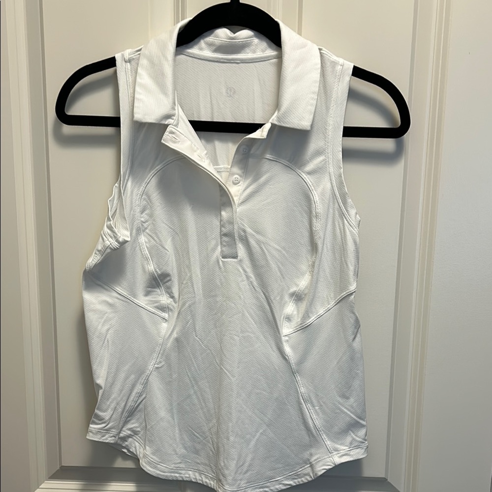 Lululemon White Sleeveless Women's Polo